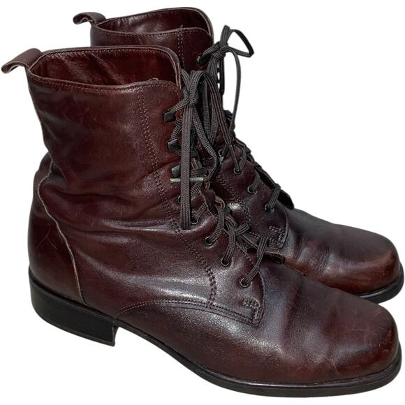 Santana Canada Brown Leather Combat Boots    Size: 7M - Picture 1 of 8